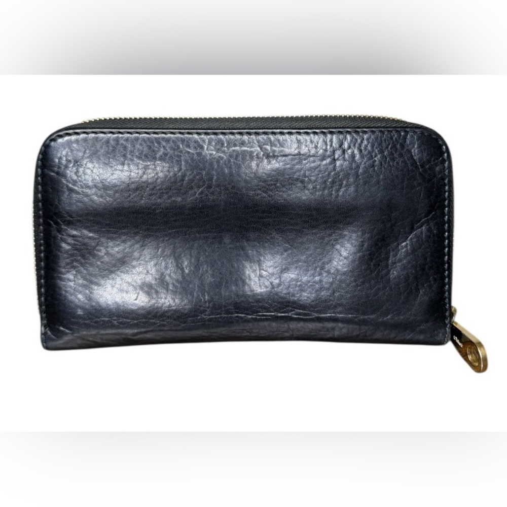 Chloe Lily Black Leather Wallet with Gold Bow - Picture 3 of 16